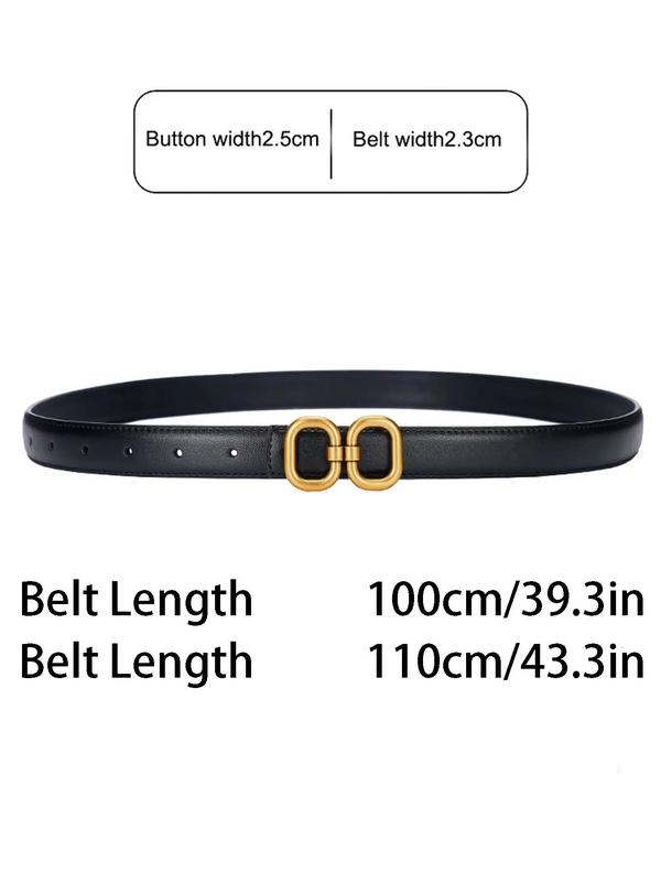 Women's Solid Color Buckle Belt, Modern New Style Pu Leather Belt for Casual Outfits, Modern Fashion Belt for Party, Daily Clothing Decor, Trendy All-match Belt for Birthday Gift 1