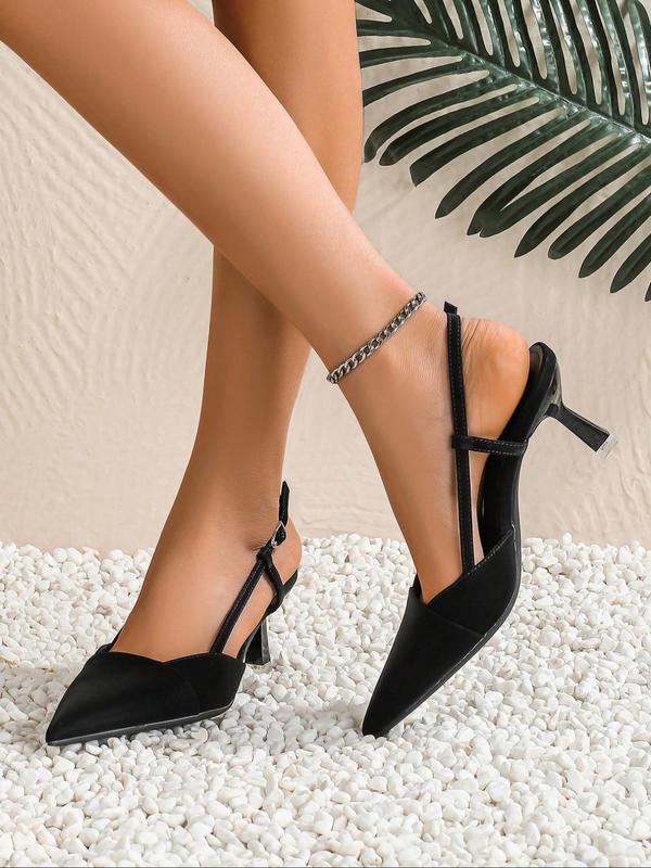 Women's Minimalist Solid Color  Heels, Fashionable Pointed Toe High Heel Shoes for Party, Daily Clothing Decor for Women & Girls, Classy 1
