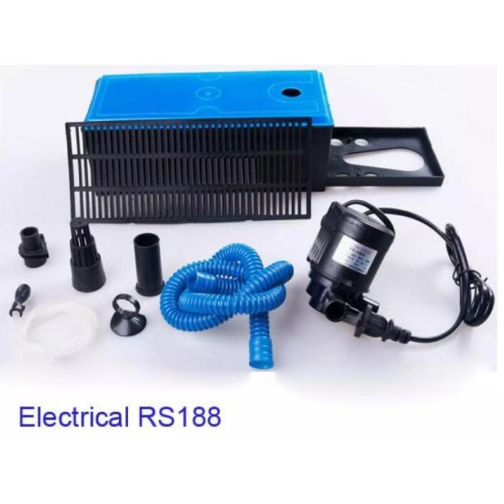 Máy lọc nước bể cá mini - Lọc nước bể cá - Lọc máng RS 188 cho bể cá, đa chức năng: bơm+lọc+thổi oxy+tạo luồng bể cá bộ may loc hệ thống