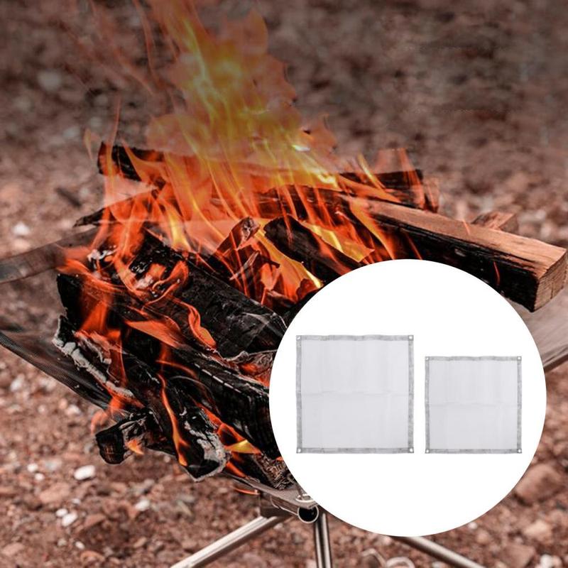 Portable Outdoor Fire Pit Foldable Stainless Steel Mesh Fire Pit Wood Burning, Collapsible Fireplace Space Saving for Camping, Backyard, Patio, Garden 3