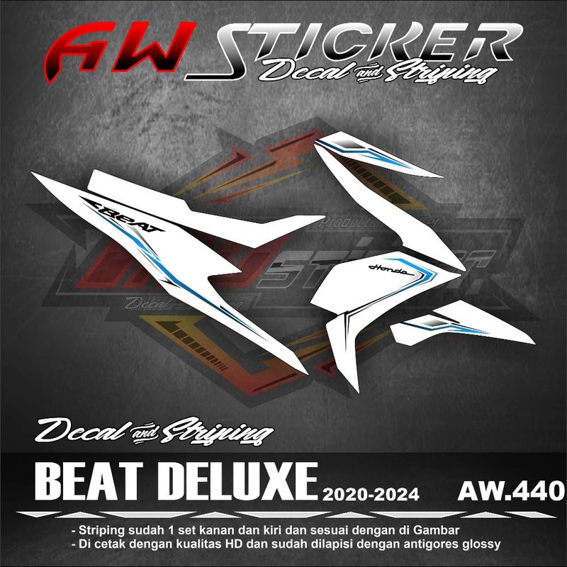 Striping Transparan Beat Striping Beat Deluxe 2020 - 2023  Sticker Variasi Beat Deluxe Beat Street AW 440 0