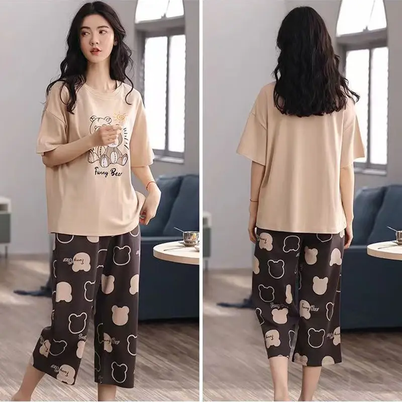 Đồ Ngủ Nữ, Phong Cách Nhật Bản Hoạt Hình, Dễ Thương, Ngắn Tay, Cỡ Lớn Women Áo 1