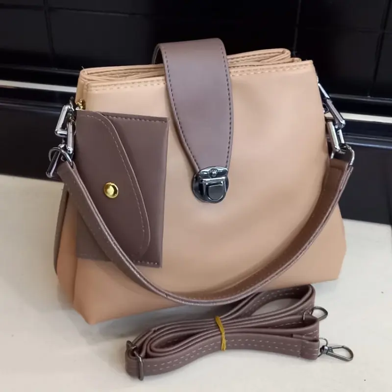 Tas Handbag zura 3Ruang Combi Coklat Free Dompet/Tas Slempang wanita 0