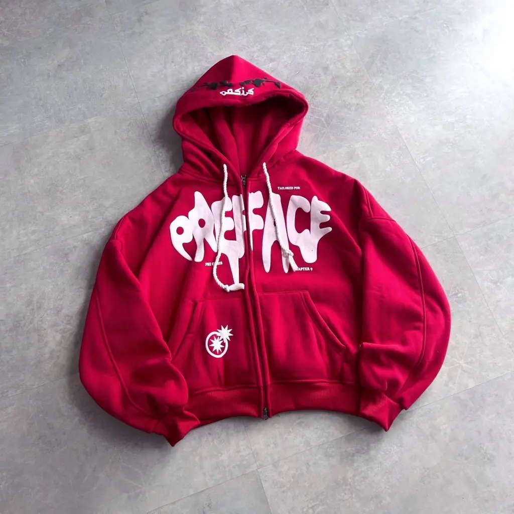Áo HD PreFace Three Star 3 SAO ĐỎ in full áo hàng nỉ cao cấp dày dặn, có bo chun cực đẹp nam nữ HHH Menswear Hoodie Nhung