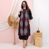 Gambar KI Outer Kimono Alesha Safiyya Merah - Hitam Pink, 4 dari KainIndonesiaco Kota Administrasi Jakarta Timur 3 Tokopedia