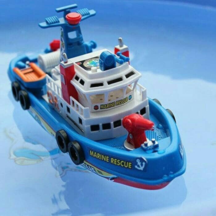 Boat Fire perahu semprot Mainan Kapal Pemadam / Diecast kapal laut Baterai Plastik Control 0