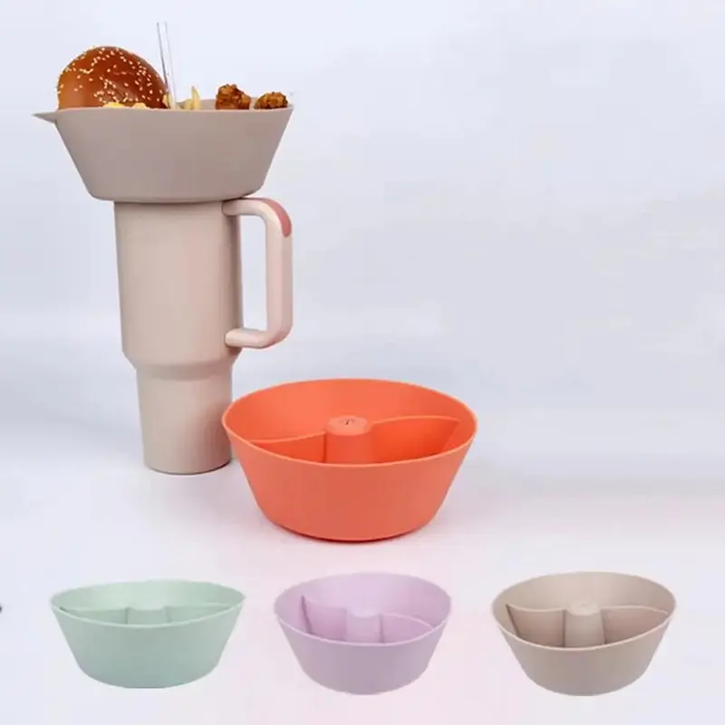 Silicone Snack Cup Holder, 1 Count Ice Cup, Snack Popcorn Bowl Holder, Snack Tray, Convenient To Carry, Kitchen Accessories 0