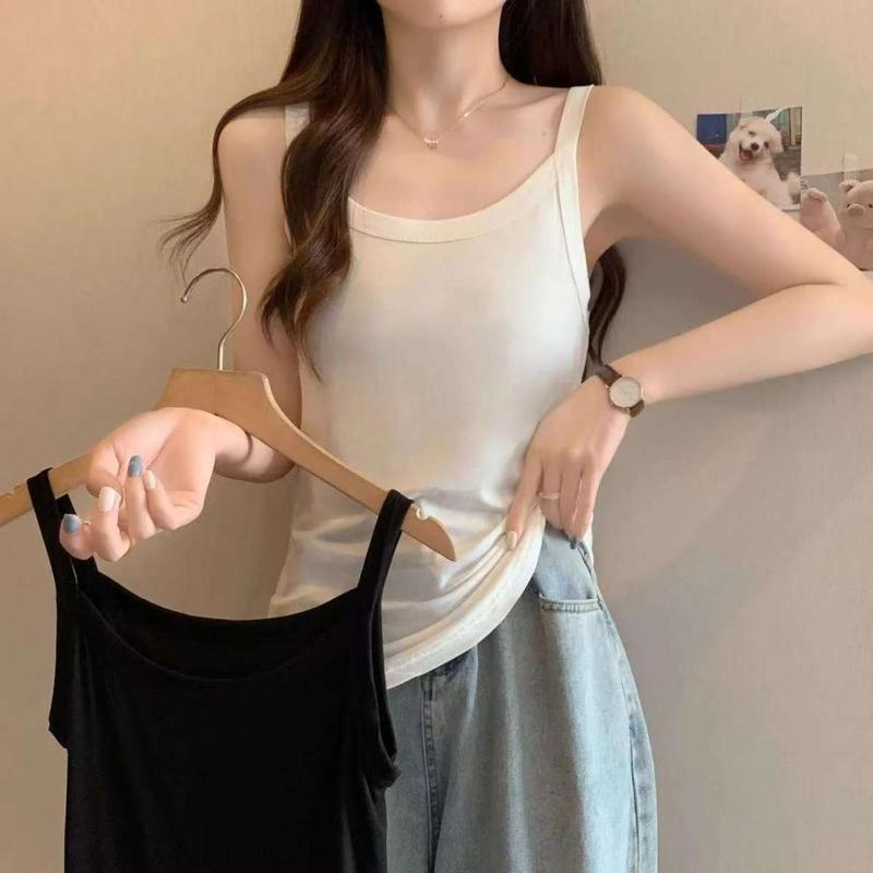 Product Introduction of 2025 Plus Size Black Camisole for Women Spring Summer Sleeveless Base Shirt Versatile Commuting Design 2