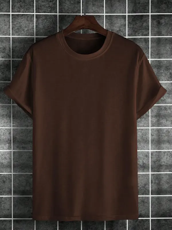 Men's Mojito Cocktail Print Round Neck Tee, Regular Fit Casual Short Sleeve T-shirt, Men's Summer Top for Daily Wear, Tropical 6