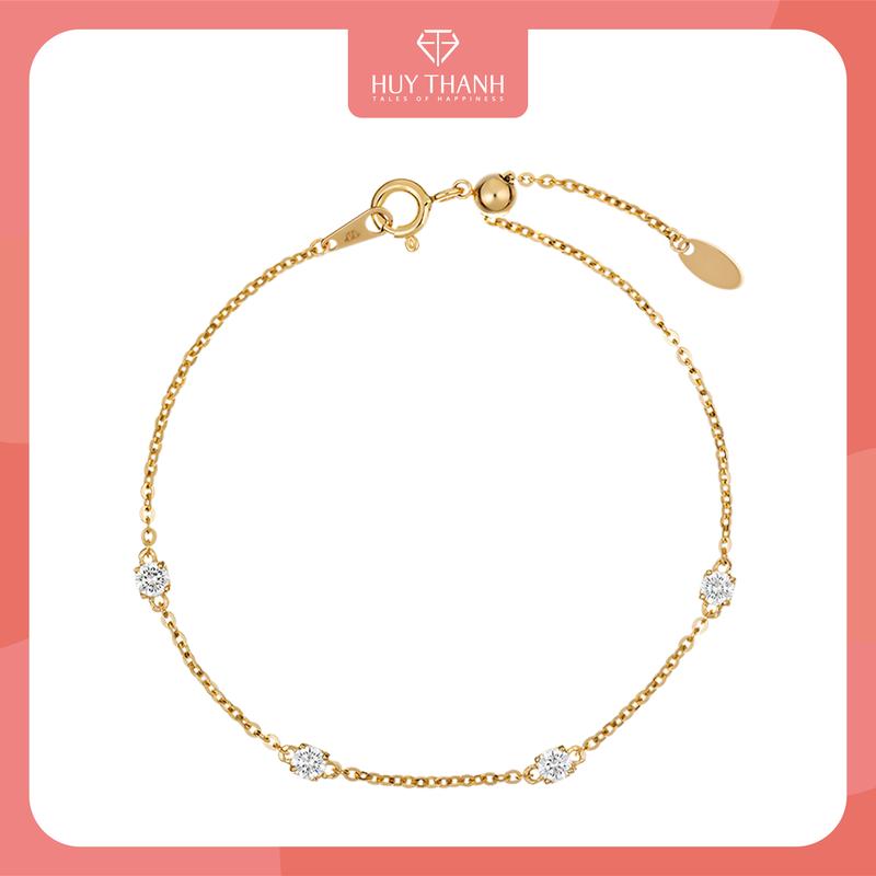 HuyThanhJewelry LLF179 Lắc tay Vàng Tây 10K 14K Dây Mảnh Kiểu dáng thanh lịch