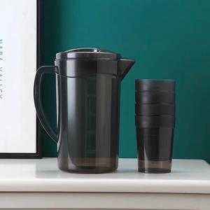 HD 1.5L water pitcher Large high quality plastic fiber water bottle with 4 plastic fiber cups Tumblers Glass Set