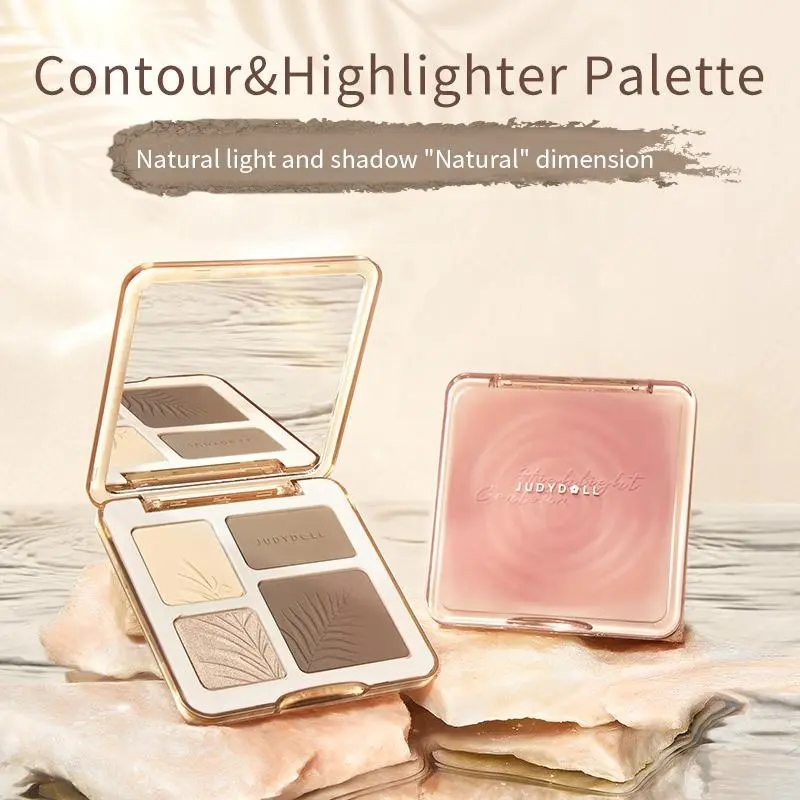 [SALE] JUDYDOLL Bảng phấn tạo khối bắt sáng 4 màu Highlight Contour Palette Mềm mịn Tự nhiên Lâu trôi 9g Trang Điểm