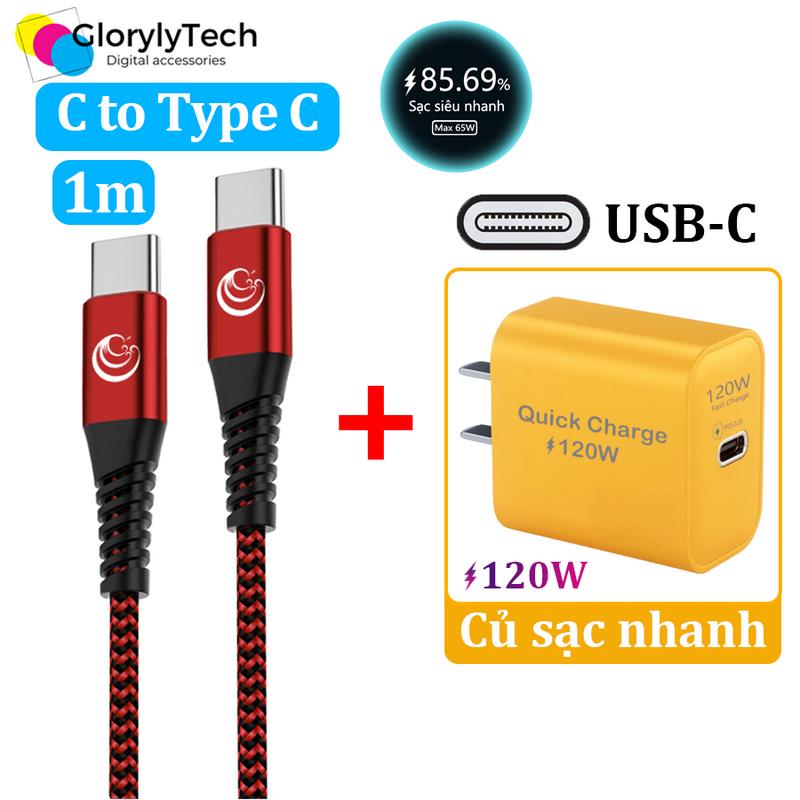 【Type C to Type C - 1m Dây sạc nhanh 120W Hỗ Trợ Truyền Dữ Liệu Chất liệu dây nylon,Chống gãy Chống cuộn dây,Cho IP15 IP16 Samsung XiaoMi OPPO ViVO Red Mi Huawei điện thoại thông minh Android