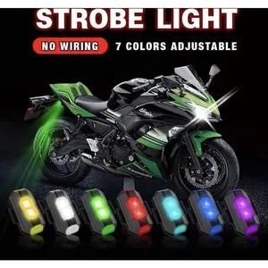 Lampu Kedip LED Strobo 7 Warna Lampu Sinyal Kedip LED Anti Tabrak Lampu Sepeda Motor Mobil Drone Lampu Pesawat RGB Model USB Motor Car