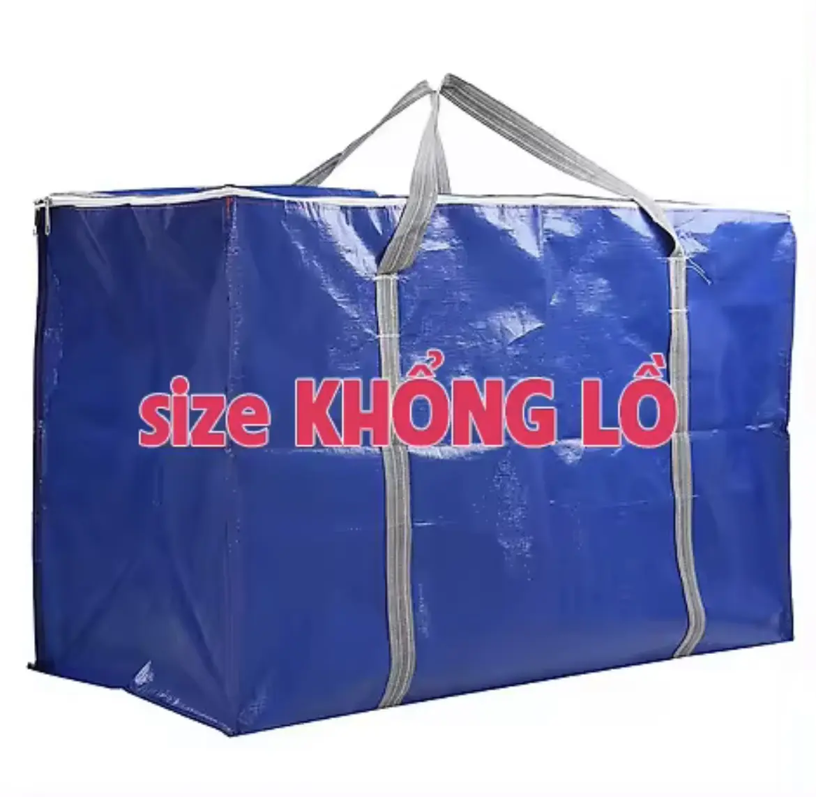 Túi bạt, túi dứa có dây kéo đựng đồ - màu xanh cam, khóa kéo, gập lại, bảo quản quần áo