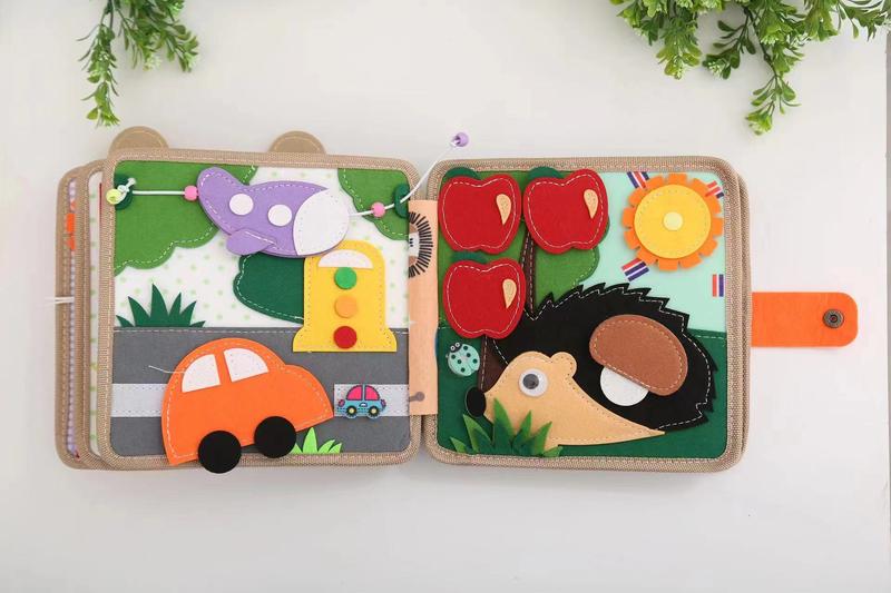 Product Introduction of Children's Tear-Proof Deer Book, Good Night Felt Quiet Book Toy, Early Education Pop-up Book, Enlightenment Baby Cloth Book jumping  cactus 10