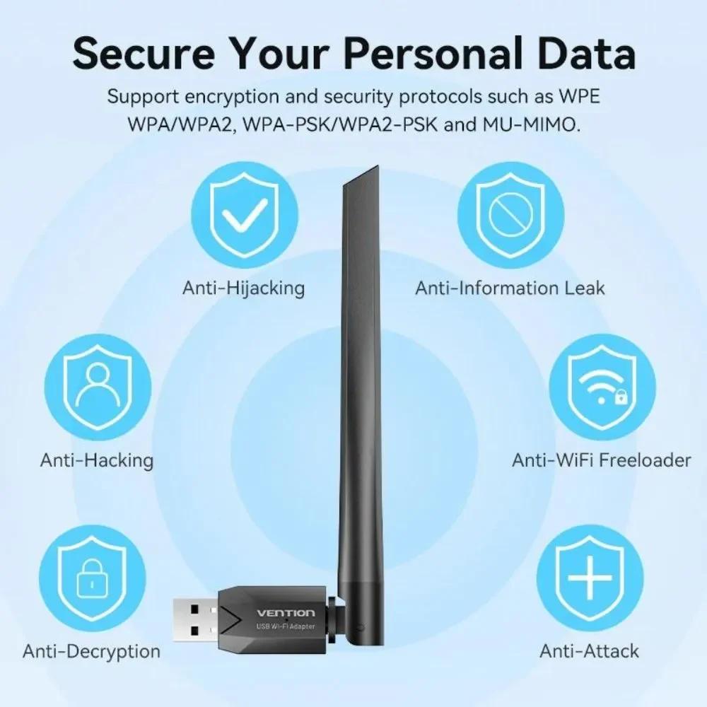 Vention AC650 High Speed 2.4Ghz Dual Band USB Network/Bluetooth Adapter ...