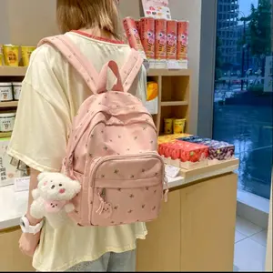 NR'Store BS - Tas anak perempuan motif bunga tulip per /tas ransel sekolah anak perempuan SD SMP SMA Dewasa terbaru  kekinian casual stylis / Tas Punggung Bunga Bunga Fashion