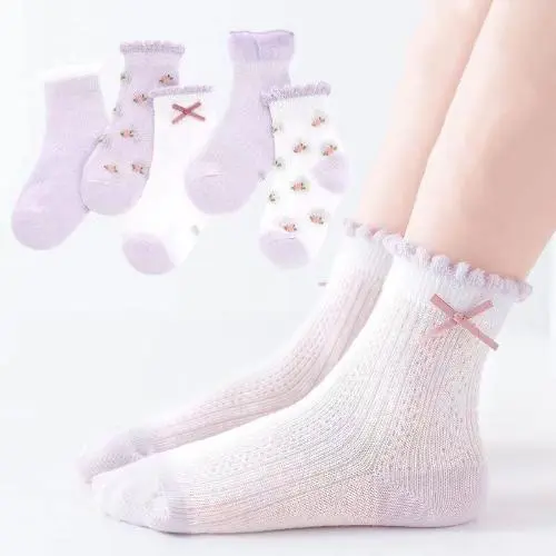 2024 new pink kids girls socks Randomly send one of five socks