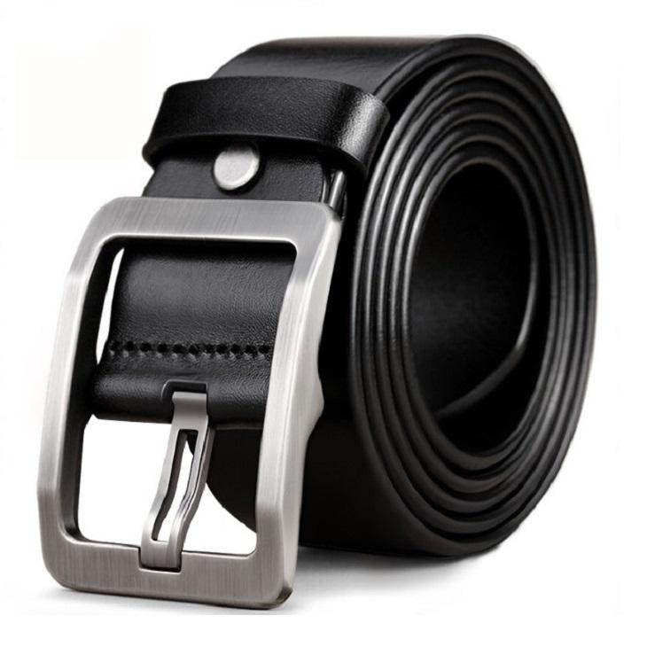 Thắt Lưng Nam Màu Đen Bản To 3,8cm Mặt Đen và Bạċ Cá Tính, Dây Nịt Da Nam Thời Trang Học SInh SInh Viên Giá Rẻ -DNNN006 Cao Su