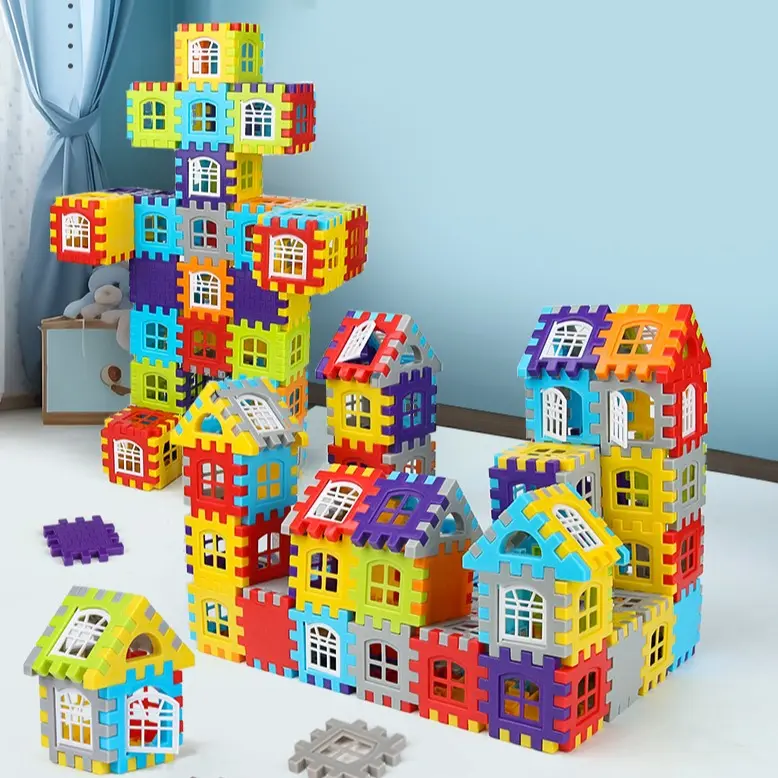 Bộ 210 chi tiết xếp hình khối xây dựng 3 chiều, xếp hình nhà, lâu đài cho bé (Bản nâng cấp) 0