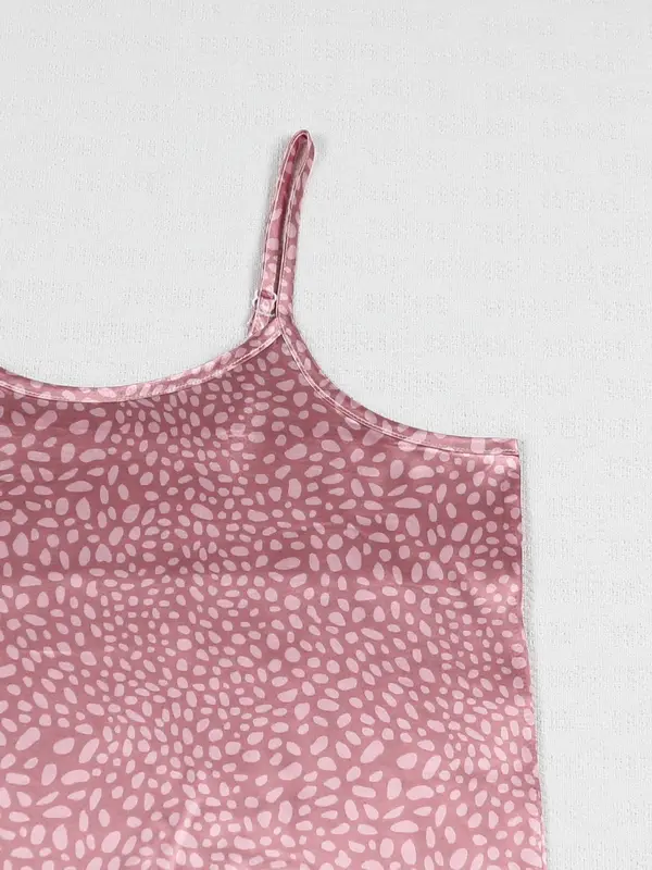 Women's Leopard Print Satin Cami Nightdress, Romantic Soft Comfortable Spaghetti Strap Nightgown for Women, Sleepwear for All Seasons 5