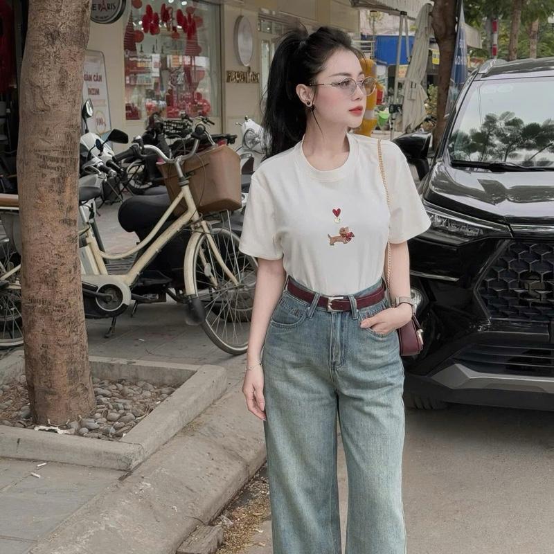 [NEW[ Quần jean suông đẹp túi vuông thêu chỉ đỏ dài 97cm  #7978-7979 [AN TÂY STORE68] 6