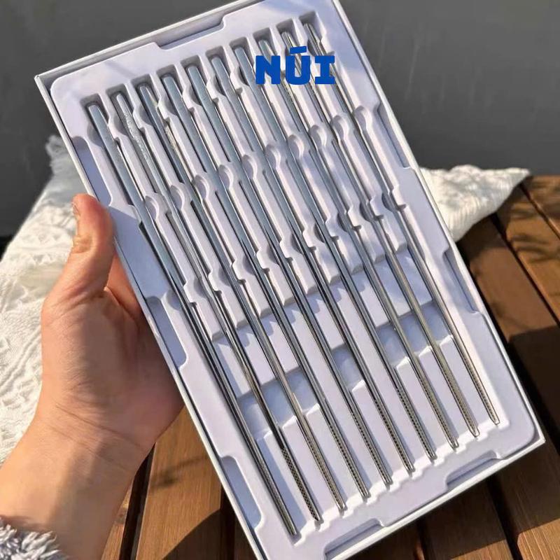 Set 10 Đôi Đũa Inox Cao Cấp 316 Chockmen C59 Đũa inox chống trơn trượt an toàn bền đẹp