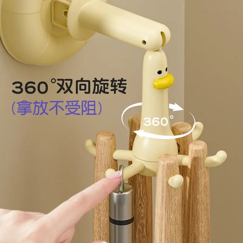 Giá Đỡ Thìa Nhà Bếp, Cốc Hút Xoay Sáu Chấu, Đa Năng, Dính Mạnh, Thiết Kế Hoạt Hình Dễ Thương, Thích Hợp Cho Phòng Tắm Và Nhà Vệ Sinh