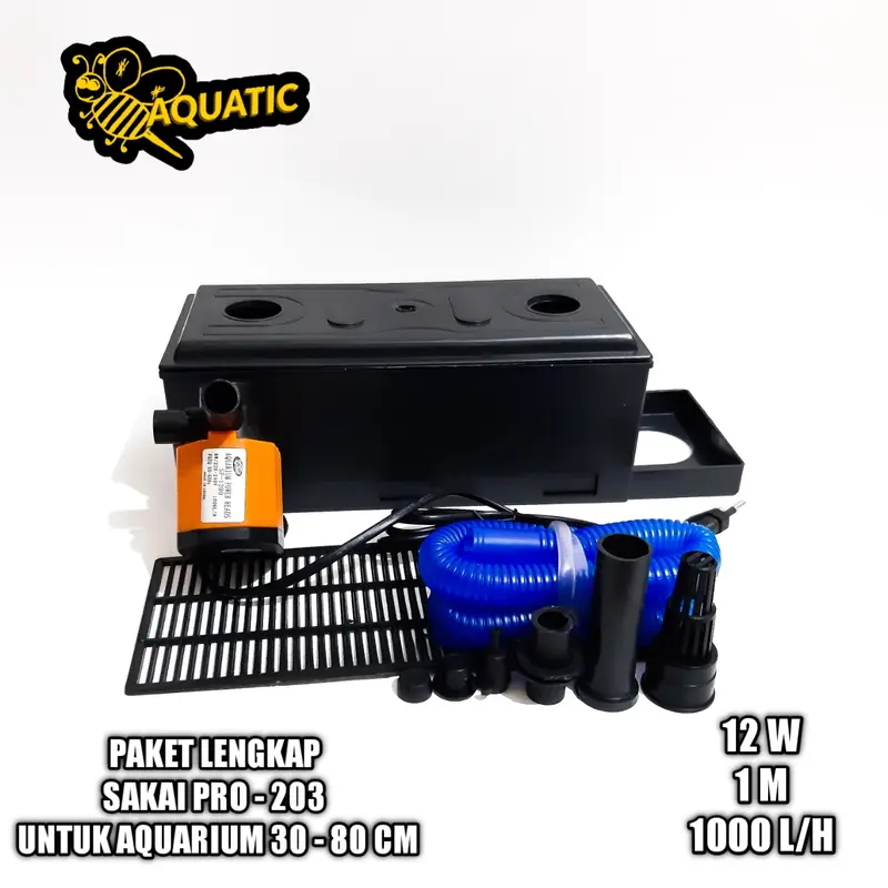 COD - PAKET LENGKAP FILTER AQUARIUM SAKKAI PRO 203 - FILTER 1000 L/JAM  [FREE KAPAS FILTER] 3