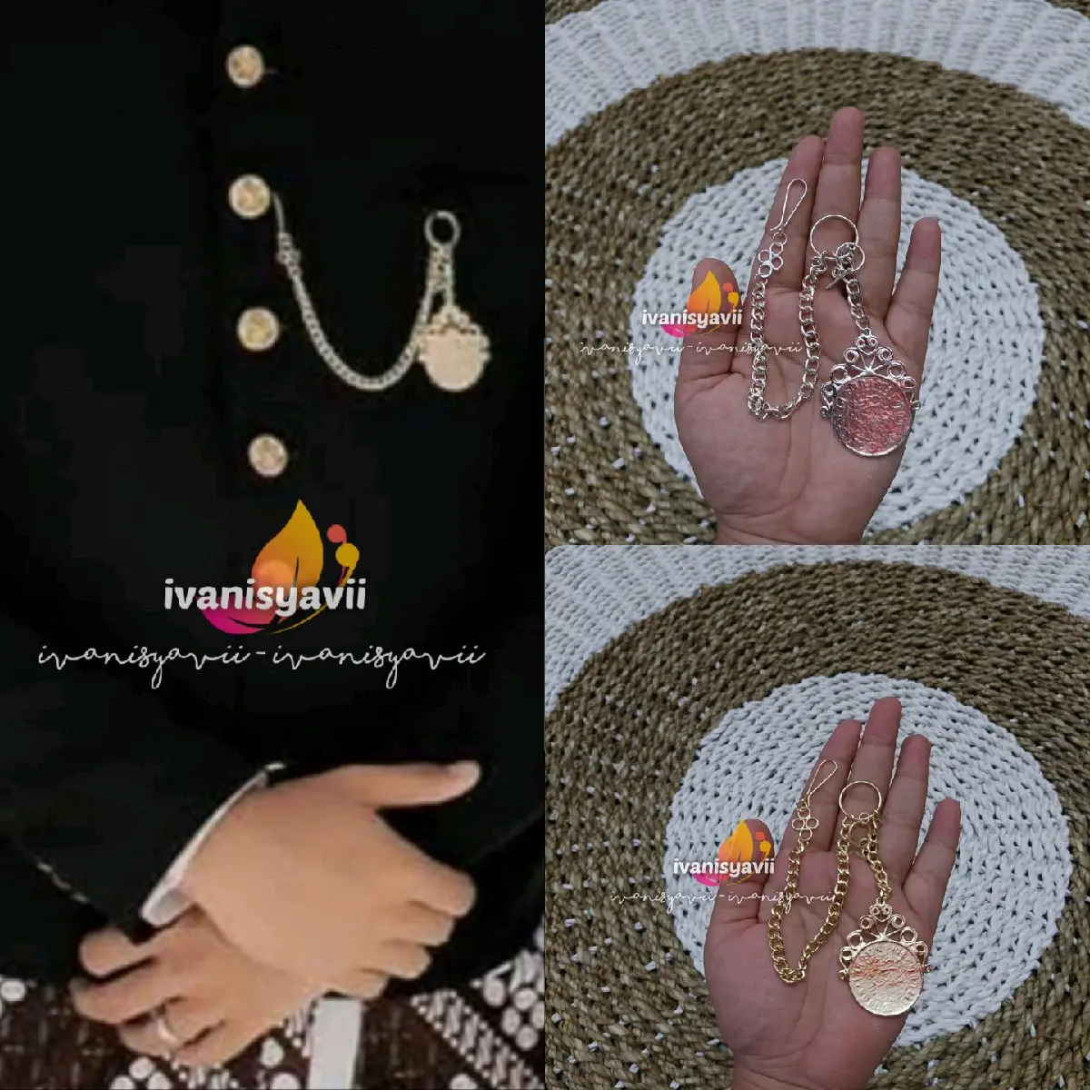 Benggol Beskap / Benggol Koin (Gold / Silver) | Aksesoris Baju Adat - Cowok Gold Silver