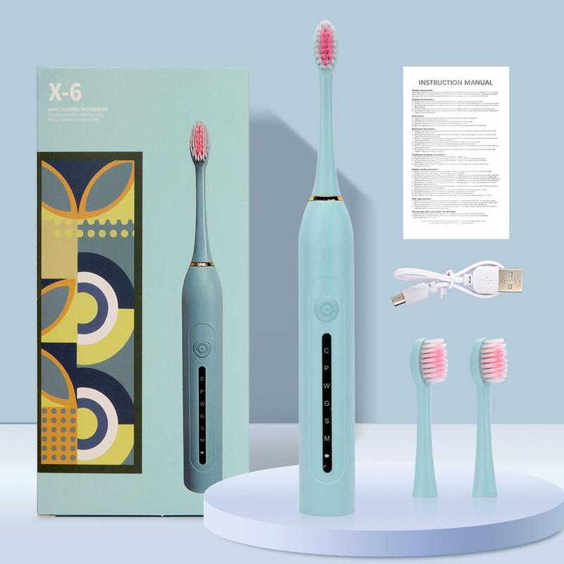 Product Introduction of Electric Toothbrush Set, 1 Box Electric Toothbrush & 3 Counts Replacement Brush Head, Oral Care Product for Men & Women 8