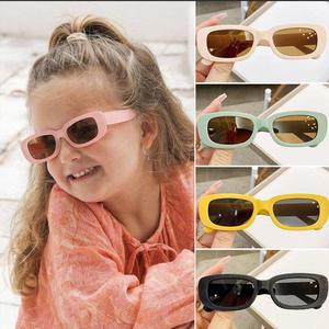 Korean Cute Boys and Girls Concave UV Protection Sunglasses 2-8 Years Old Rectangular Glasses Full Rim