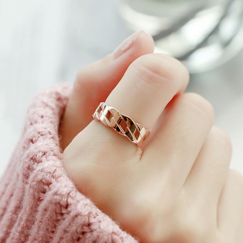  Nhẫn Kiểu Dây Xích Bản To Titan Ko Đen TT 4158 