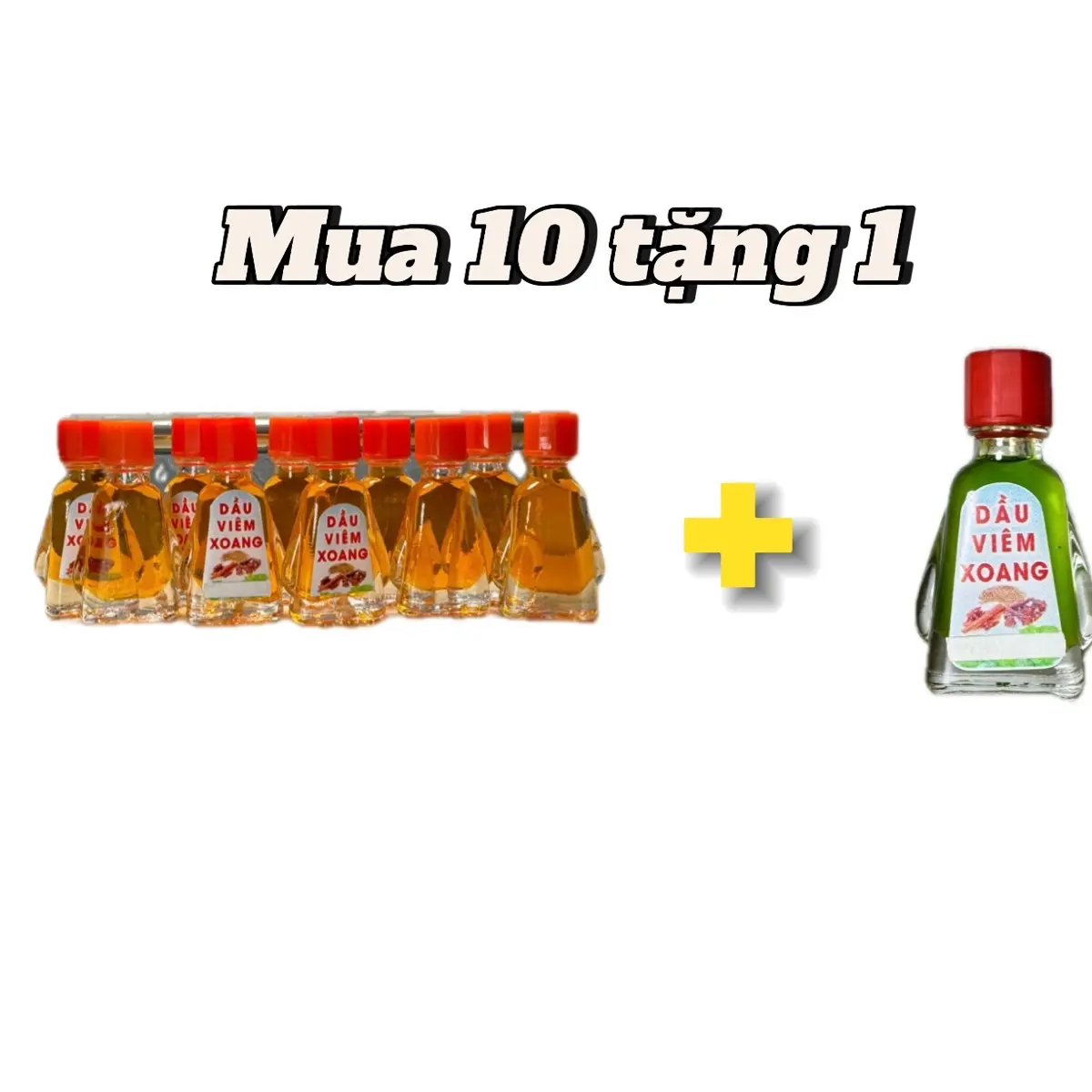 10 chai + (tặng 1 chai) dầu hỗ trợ xoang màu vàng 3ml Hoà Hảo tinh dầu trị liệu bằng hương thơm - Hienshop349