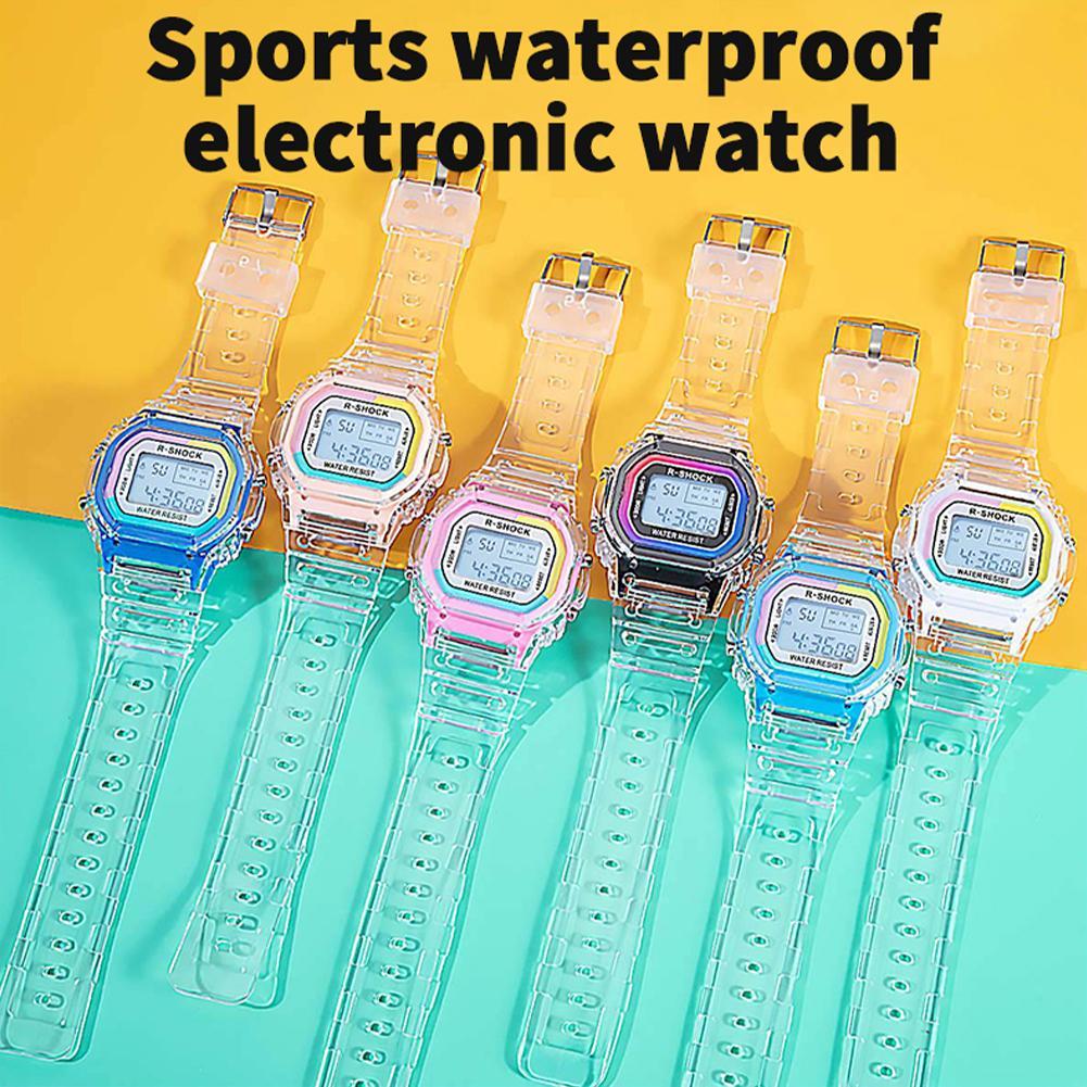 【TERSEDIA & COD】ins Fashion Electronic Sports Watch for Men and Women Students Square Led Watch W1J6