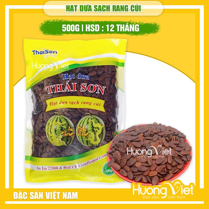 Hạt dưa rang củi Thái Sơn, hạt dưa sạch nguyên vị rang mộc túi 500g