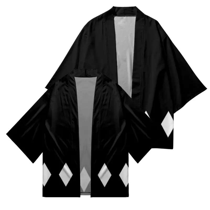New 2023 BLEACH COS Cosplay Kimono Japan Hitam Hanori Shinigami Kimono Anime Jepang Fashion Street Harajuku Top Untuk Pria Dan Wanita 2