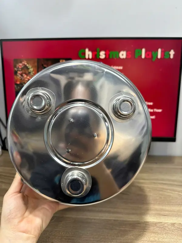 Combo 3 bếp cồn chắn gió, bếp cồn inox có nút gạt tặng kèm vá múc lẩu inox 7