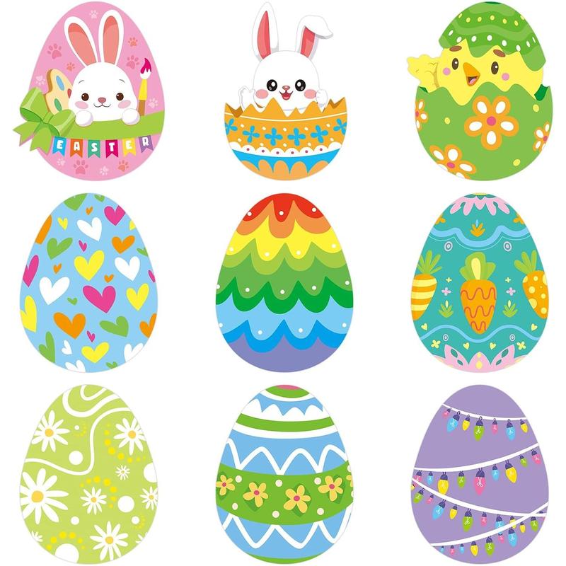 45 Pcs Easter Egg Cutouts Bunny Chick Cutouts for Bulletin Board ...