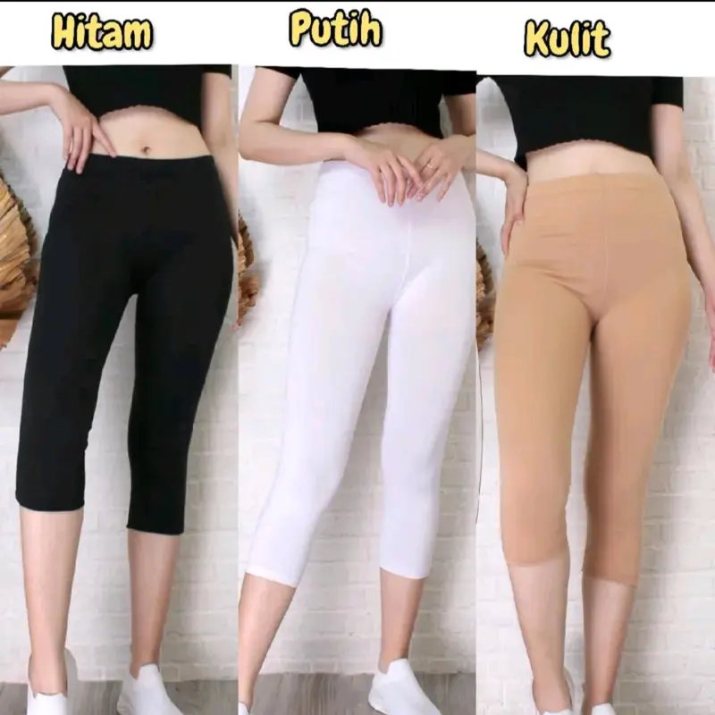 DAPAT 3 PCS LEGGING 7/8 BAHAN SPANDEK JERSEY TEBAL Nyaman 1