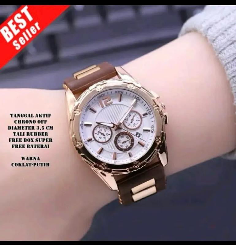 JAM TANGAN WANITA MEWAH ELEGAN / RUBER KARET PREMIUM BISA COD BAYAR DITEMPAT 3