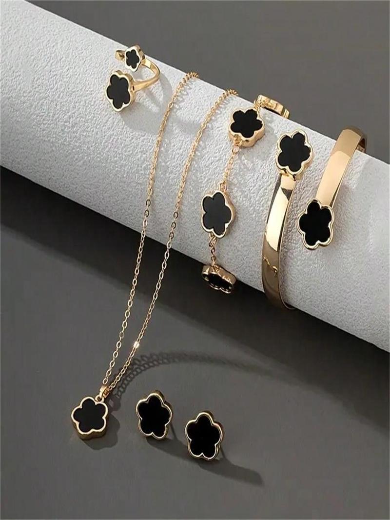 Product Introduction of Flower Design Jewelry Set, Fashion Jewelry for Party, Daily Clothing Decor, Trendy All-match & Exquisite Jewelry for Birthday Gift 0