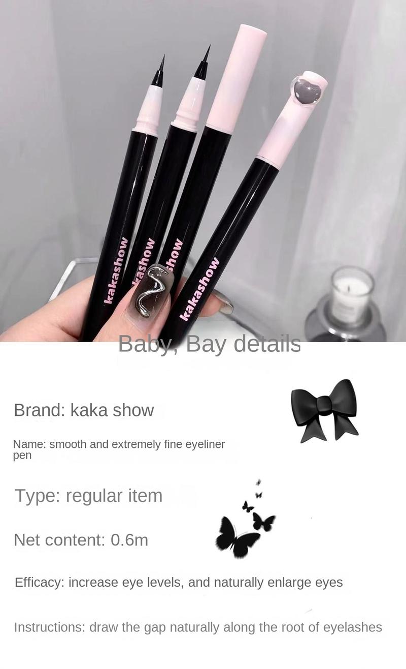 Product Introduction of Kakashow Smooth and Fine Liquid Eyeliner Smooth Waterproof Sweat-Proof Not Smudge Beginner Lower Eyelashes Cheap Lipliner Makeup 2
