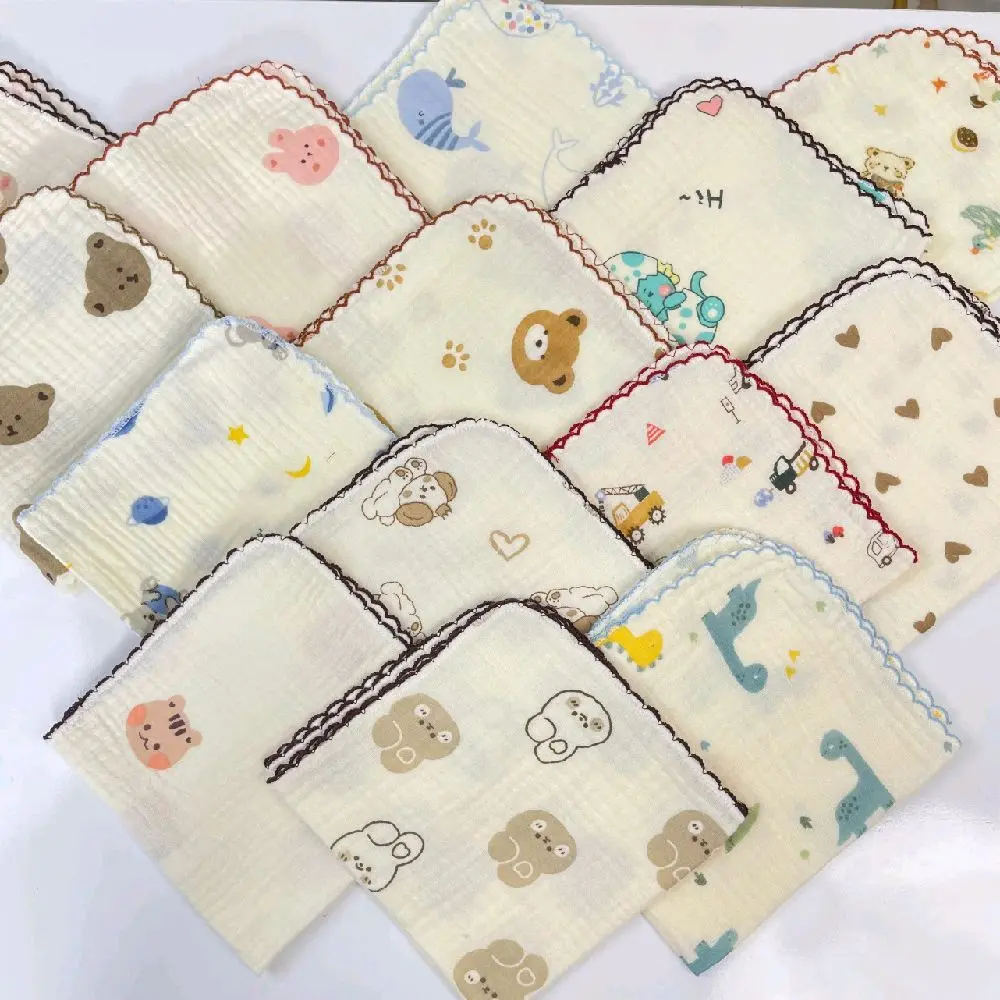 Combo 10 khăn sữa xô muslin cao cấp có viền 2 lớp mềm mại cho bé kích thước 30×30cm