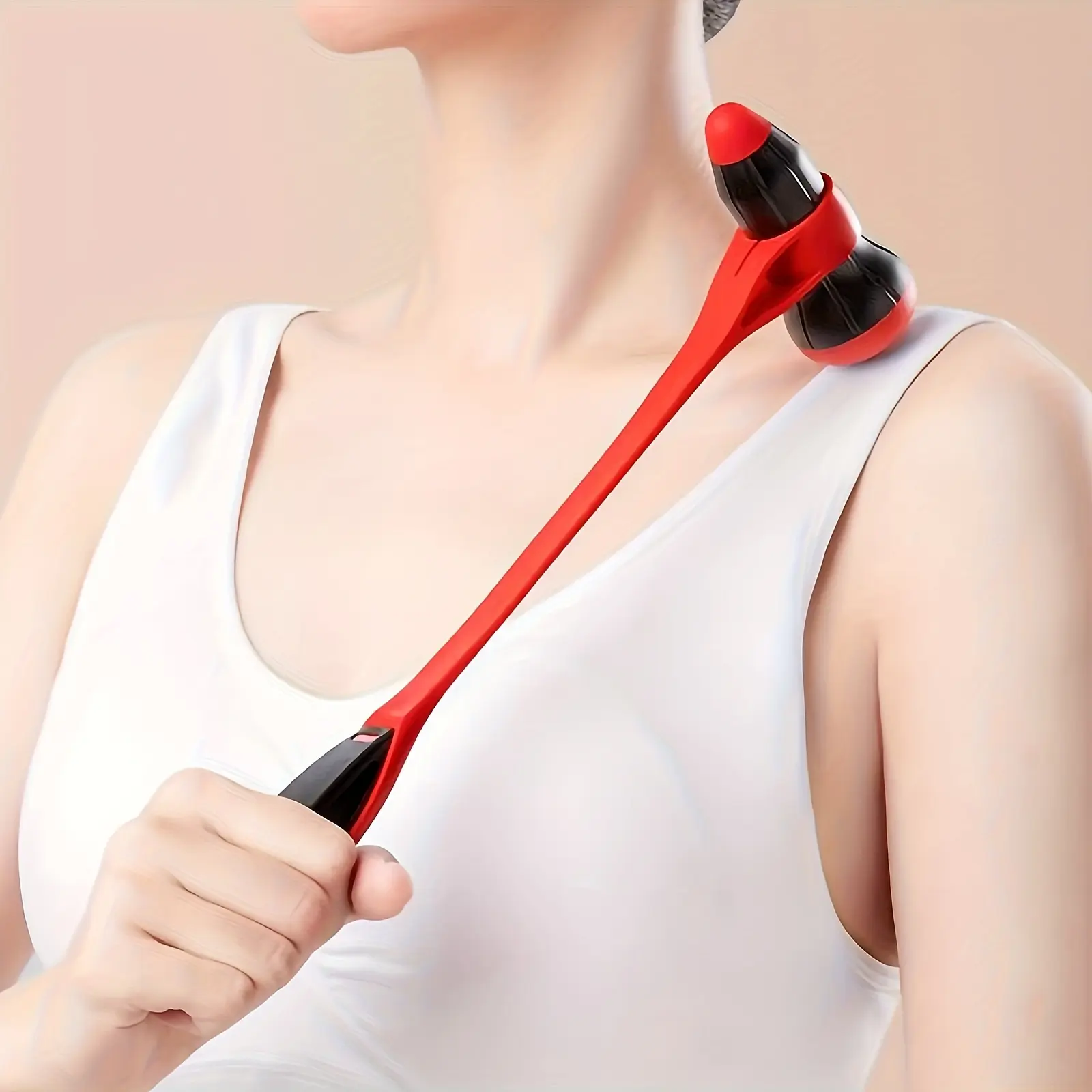 Búa gõ lưng silicon, Đa chức năng, Đỏ và đen, Dán mát xa cho căng thẳng toàn thân, Thư giãn cơ bắp, và phục hồi, Thiết kế tiện dụng để sử dụng thoải mái, Búa hai đầu, Xây dựng silicon