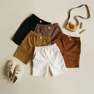 Playdate Celana Pendek Harian Anak Laki Perempuan Unisex Corduroy Short Pants 1 sampai 5 Tahun Viral di tiktokshop Cowok Black Kids White