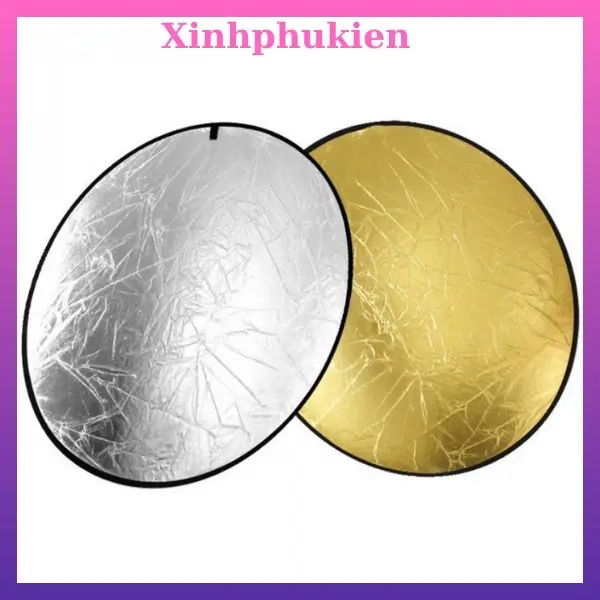 Tấm hắt sáng, tấm phản quang ánh sáng tròn size 60cm/80cm 2 màu trong 1 vàng/bạc trắng/bạc giúp tăng sáng cho chụp hình