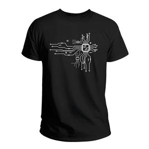 Camiseta negra con diseño abstracto 2D – estilo urbano alternativo, ideal para hombre y mujerPlayera Microchip Tech Tecnologia Nerd Friki Humor Skin Legendario - Calidad Premium (M)