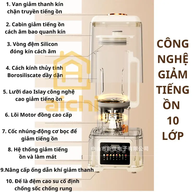 Máy Sữa Hạt OSTMARS Chống Ồn Cao Cấp 1,5L Lưỡi Dao 16 Cánh, Cối Thủy Tinh Tháo Rời, 15 Chức Năng Xay Nấu Đa Năng may  xay nau may  lamsuahat 3